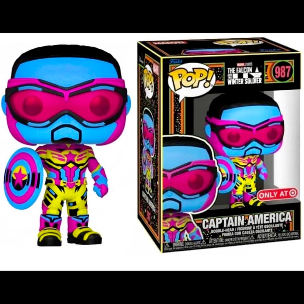 Funko Pop! Black Light Exclusive Captain America #987